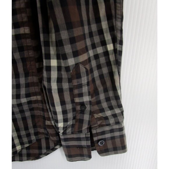 Armani Exchange Shirt Small AX Button Up Plaid Slim Fit Woven Cotton * - Picture 3 of 11